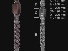 Спиральный опорный столб с резной головкой