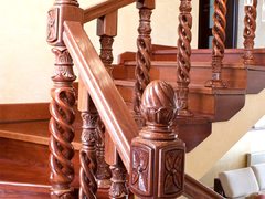 Spiral Newel with Carved Neck and Head SNCNH